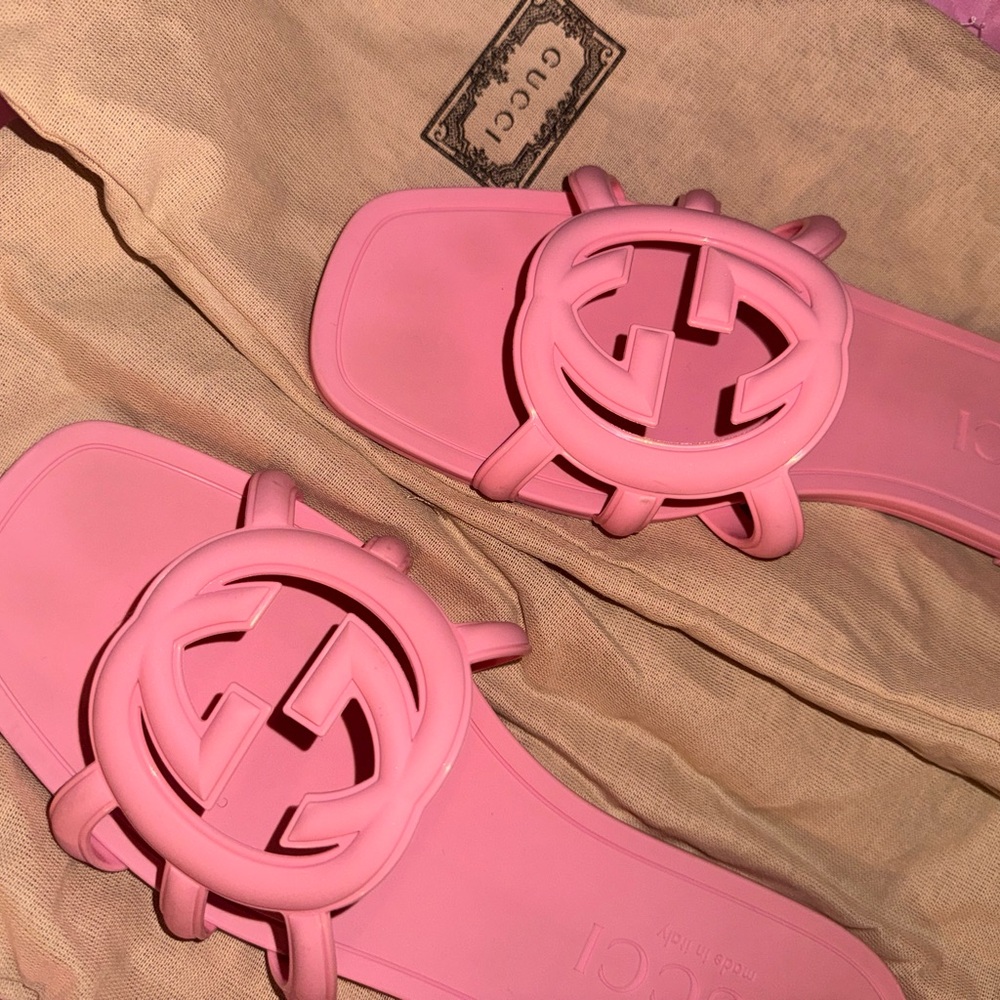 Gucci Pink Slide Sandals